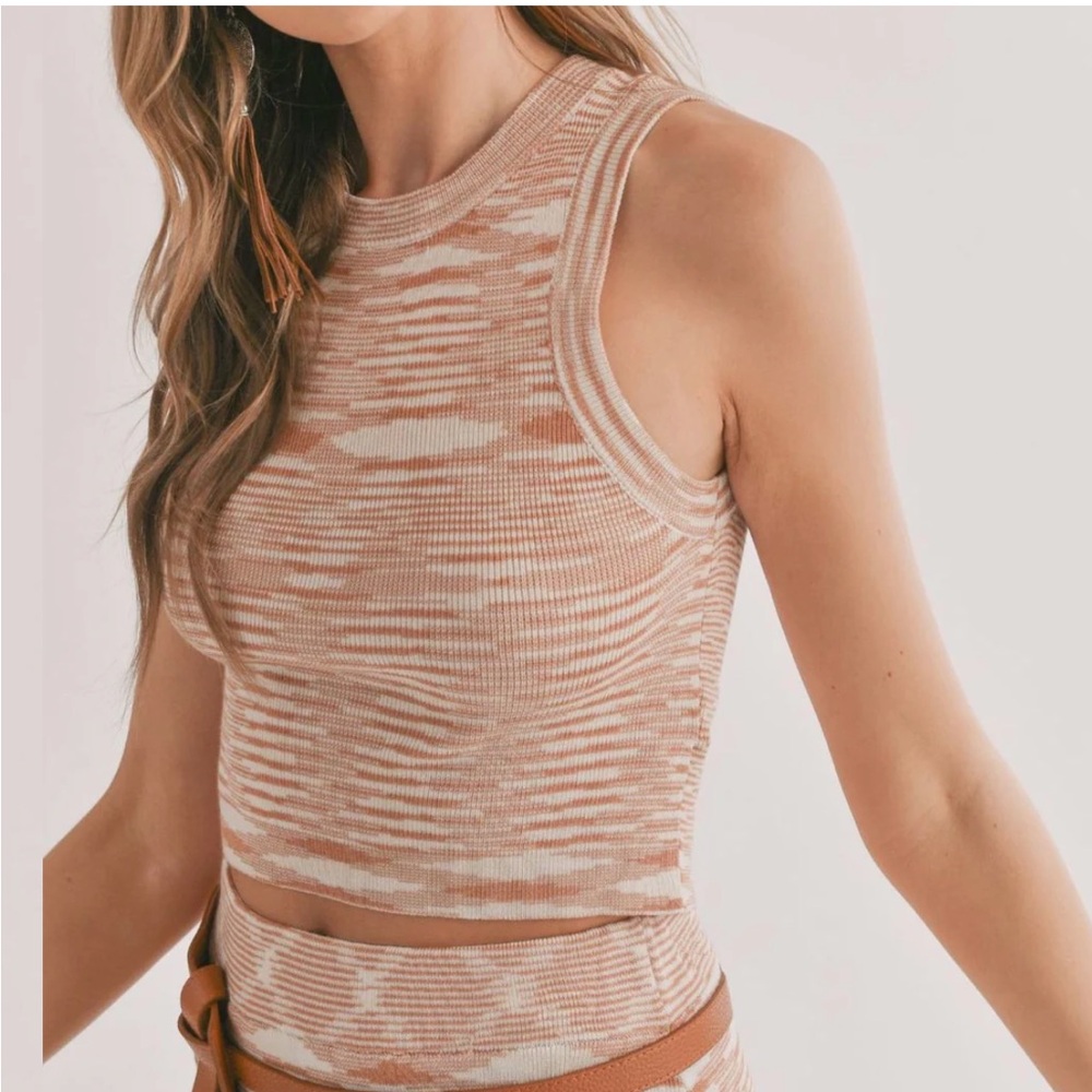 Sadie & Sage Tan and Cream Tank Top